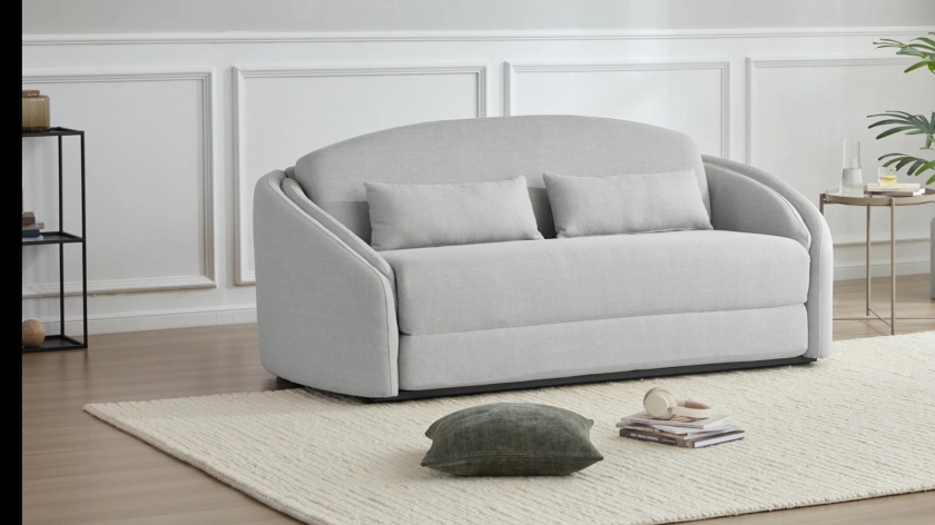 (Chalk) 3 Seater (Queen) Boucle Styled Sofa Bed | Vienna | From $1860