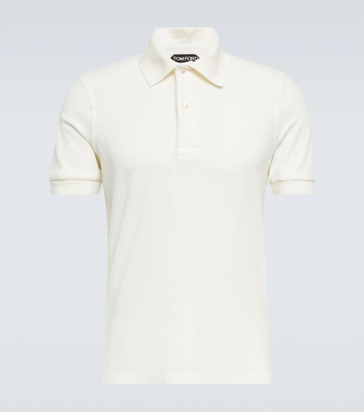Cotton-blend terry polo shirt in white - Tom Ford | Mytheresa