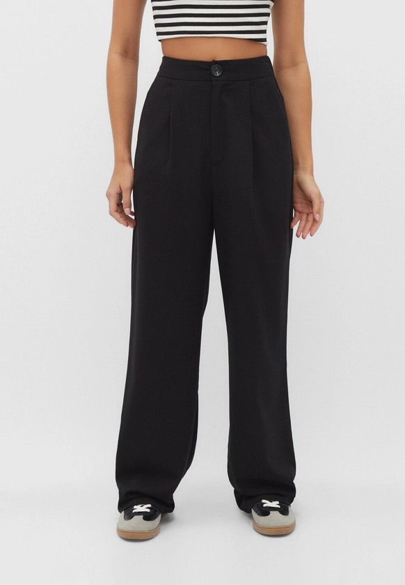 Smart straight-leg trousers - Women's fashion | Stradivarius United Kingdom