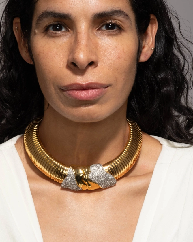 Solanales Gold Tubogas Collar Necklace | Alexis Bittar