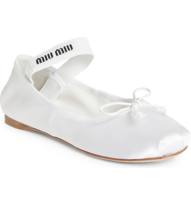 MIU MIU Logo Band Ballet Flat