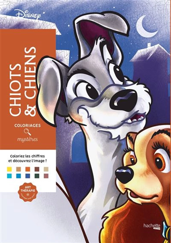 Coloriages mystères Disney - Chiots et chiens : Coloriez les chiffres et découvrez les images !