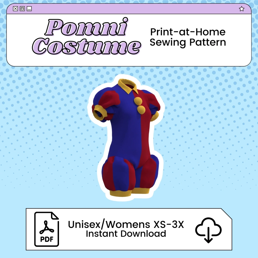 Pomni Clown Costume PDF Cosplay Pattern | The Amazing Digital Circus I