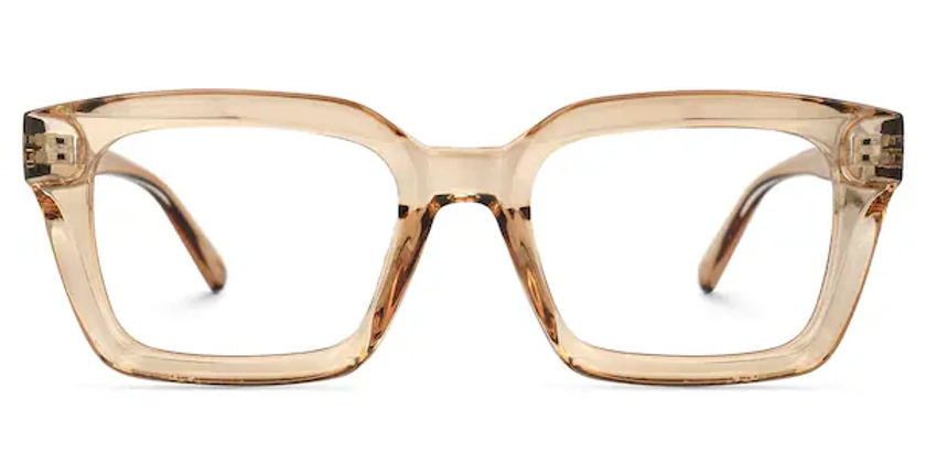 Grover Rectangle Eyeglasses and Champagne Color Frames
