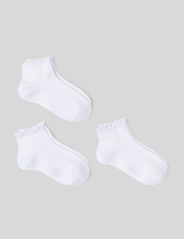 Lot de 3 socquettes froufrou Blanc | BZB