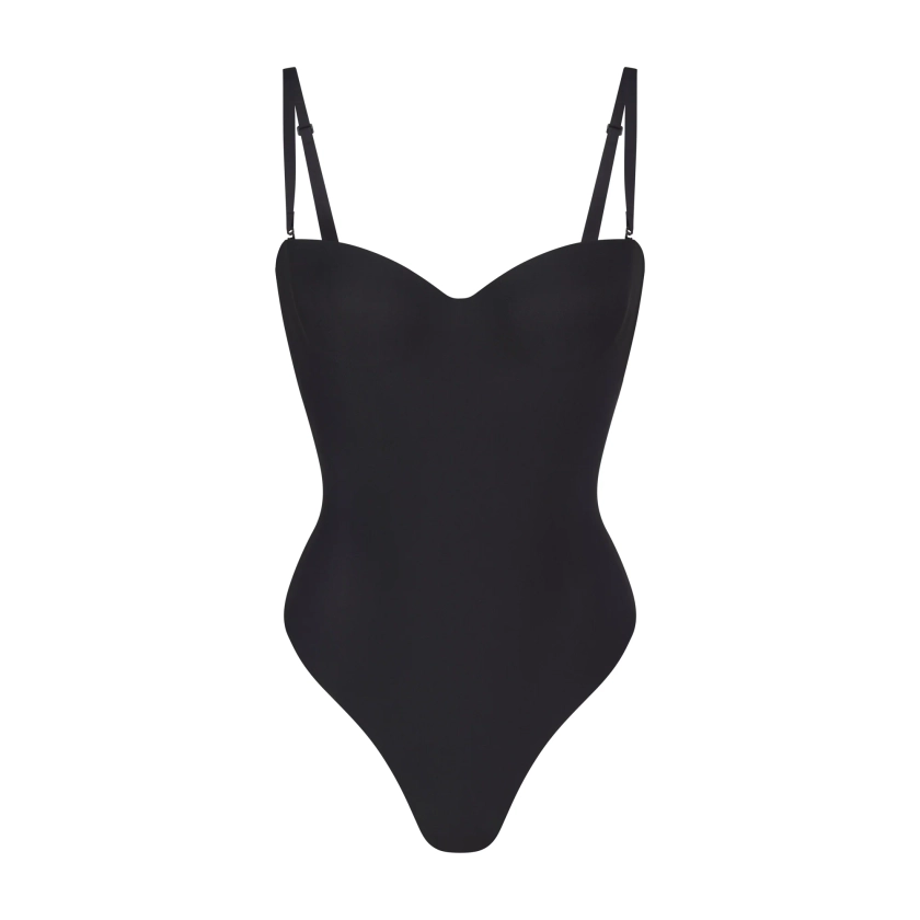 SKIMS BODY UNDERWIRE THONG BODYSUIT | ONYX