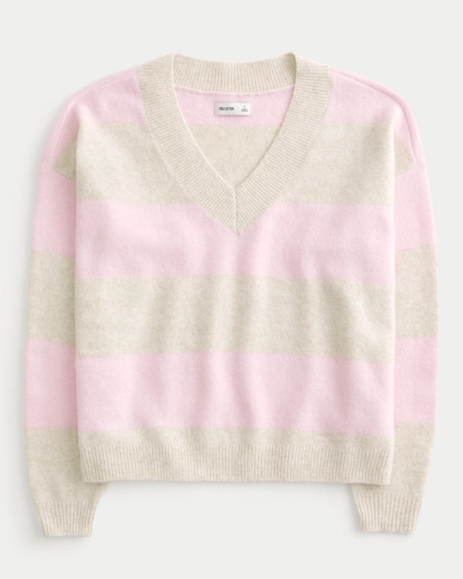 Women's Hollister Comfy Cloud Oversized V-Neck Sweater | Women's Tops | HollisterCo.com