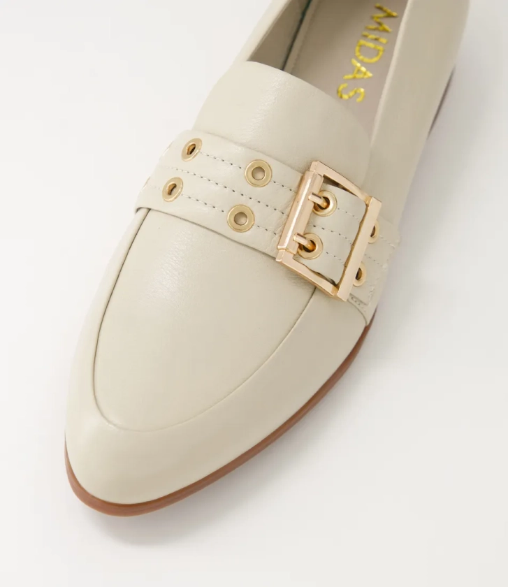 Gelaye Almond Leather Loafers