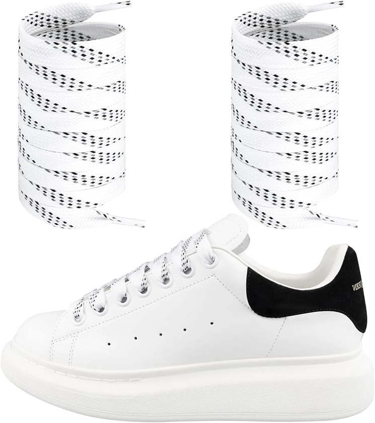 Endoto Lacci per Alexander McQueen sneaker, Stringhe Laccio di ricambio piatti Largo Fat Shoelaces Laces