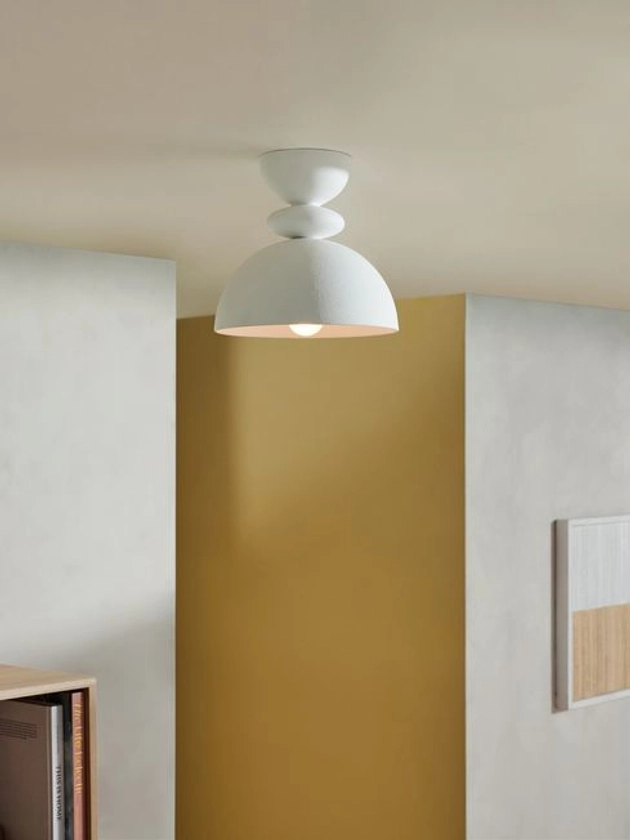 Freyja Flush Ceiling Light in White