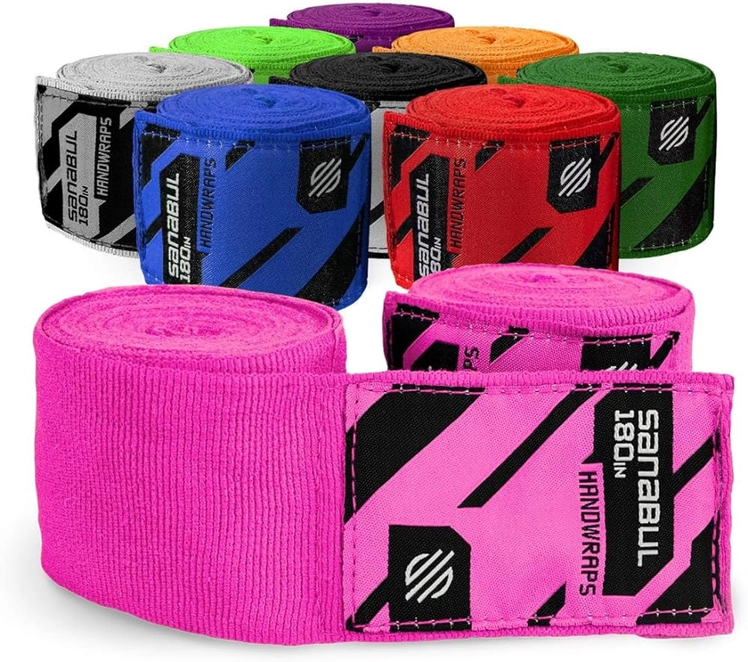 Amazon.com : Sanabul Elastic 180 inch Boxing Handwraps | Boxing Gloves Muay Thai MMA Boxing Hand Wraps | Black, 180" : Sports & Outdoors