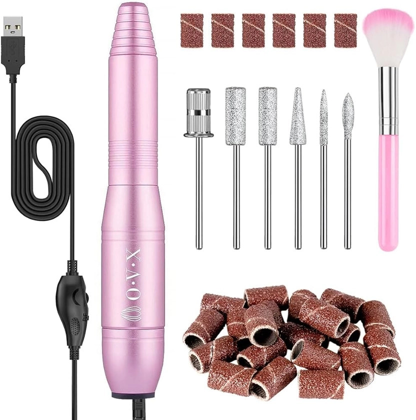 Portable Electric Nail Drill Machine, Professional 20000 RPM USB Manicure Pedicure Drills for Acrylic Nails Gel Polishing Shape Tools