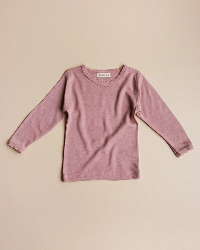 Unaduna Shirt longleeves pointelle - cameo rose: soft! | Ziloen