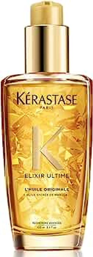 KERASTASE Elixir Ultime L'Huile Original Hair Oil | Hydrating Oil Serum to Smooth Frizz and Add Shine | Nourishes With Argan Oil, Camellia Oil & Marula Oil | For All Hair Types