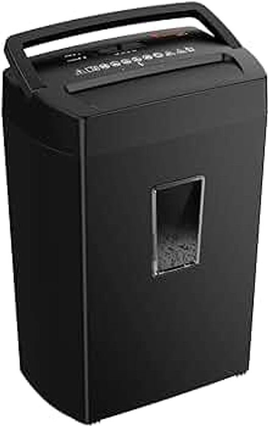 Bonsaii 12-Sheet Cross Cut Paper Shredder, Home Heavy Duty Shredder, 5-Minute Continuous Shredding, Shreds Credit Cards, Mails & Staples, 21L Bin with Transparent Window, High Security P-4 (C275-A)