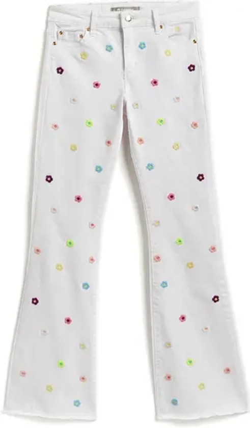 Kids' Floral Embroidered Straight Leg Jeans