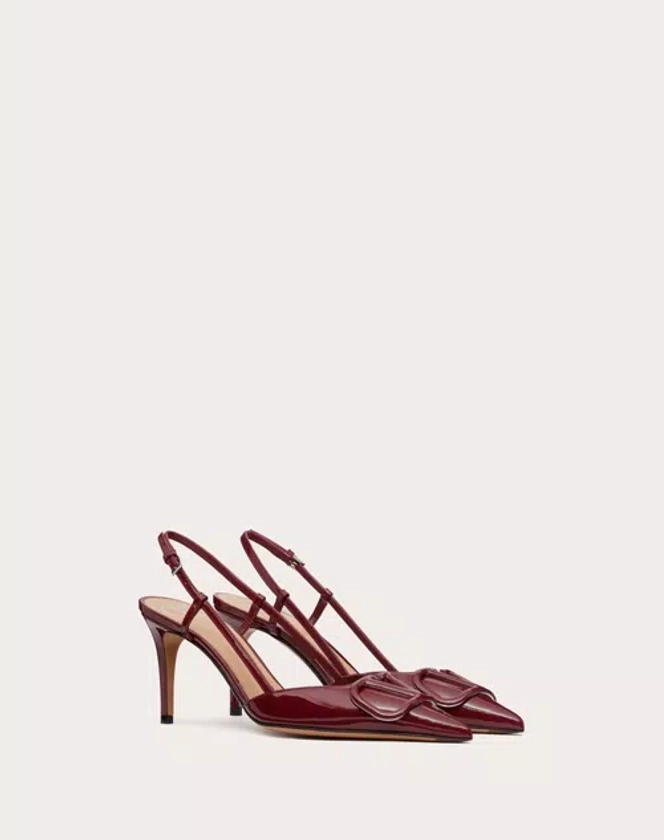 Vlogo Signature Patent Leather Slingback Pump 80mm for Woman in Maroon | Valentino GB