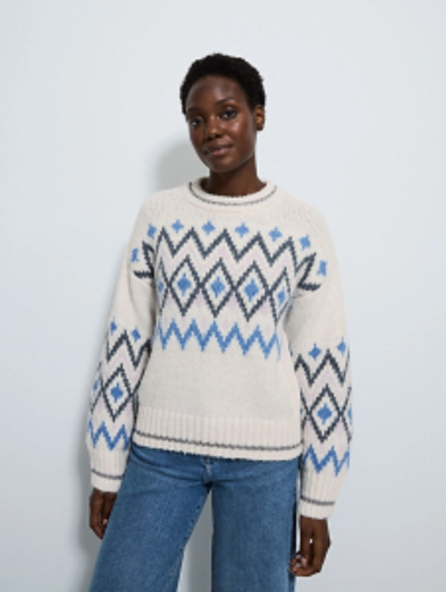 Cream Fairisle Knitted Jumper