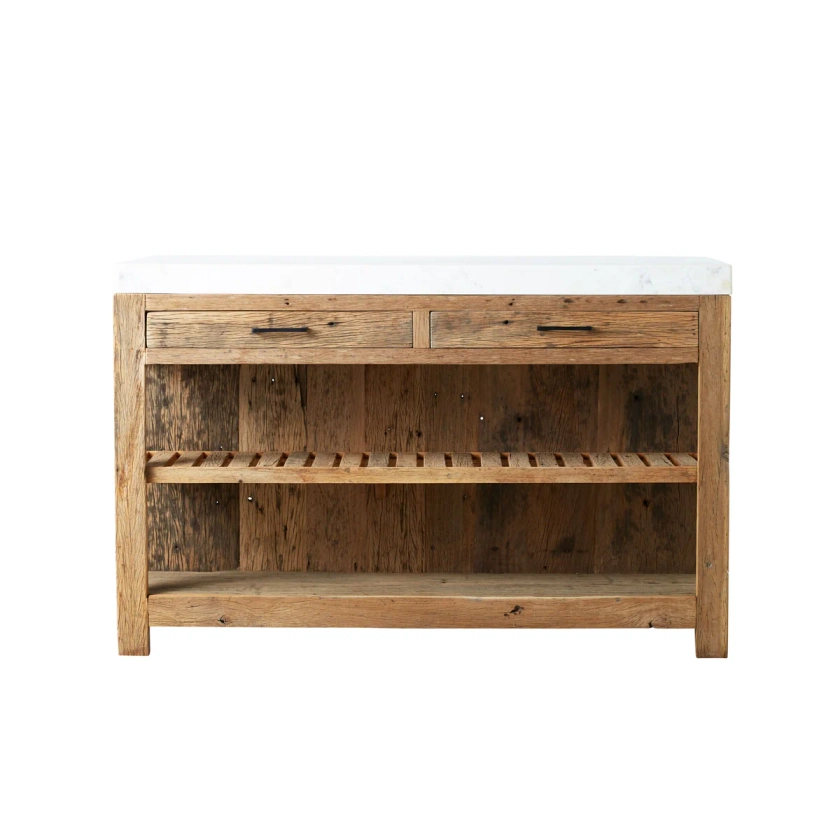 Valaro 150 Marble & Reclaimed Timber Double Kitchen Workbench