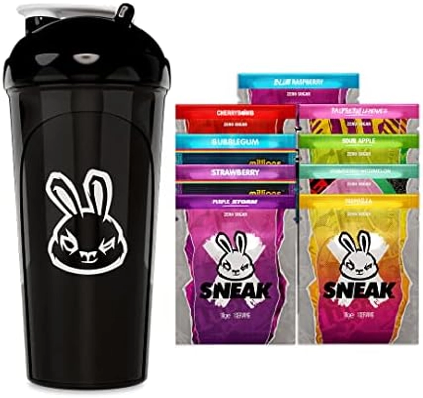 SNEAK | Starter Pack | In-Game Focus Boost Energy Drink, Zero Sugar, Low-Calorie, Vegan | 9 Servings and Monochrome Shaker : Amazon.co.uk: Health & Personal Care