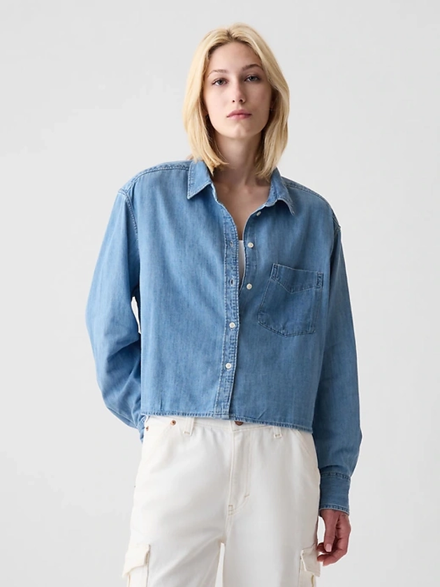 Cropped Denim Shirt