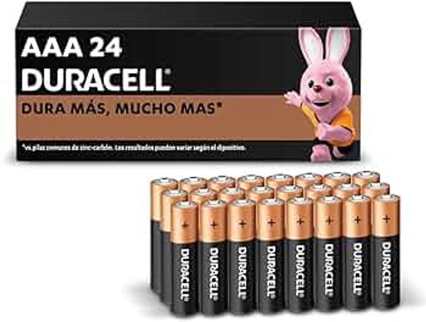 Duracell - Pilas AAA alcalinas, baterías AAA de Larga duración 1.5V, Paquete con 24 Pilas