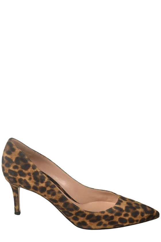 Gianvito Rossi Leopard Printed Pointed-Toe Pumps