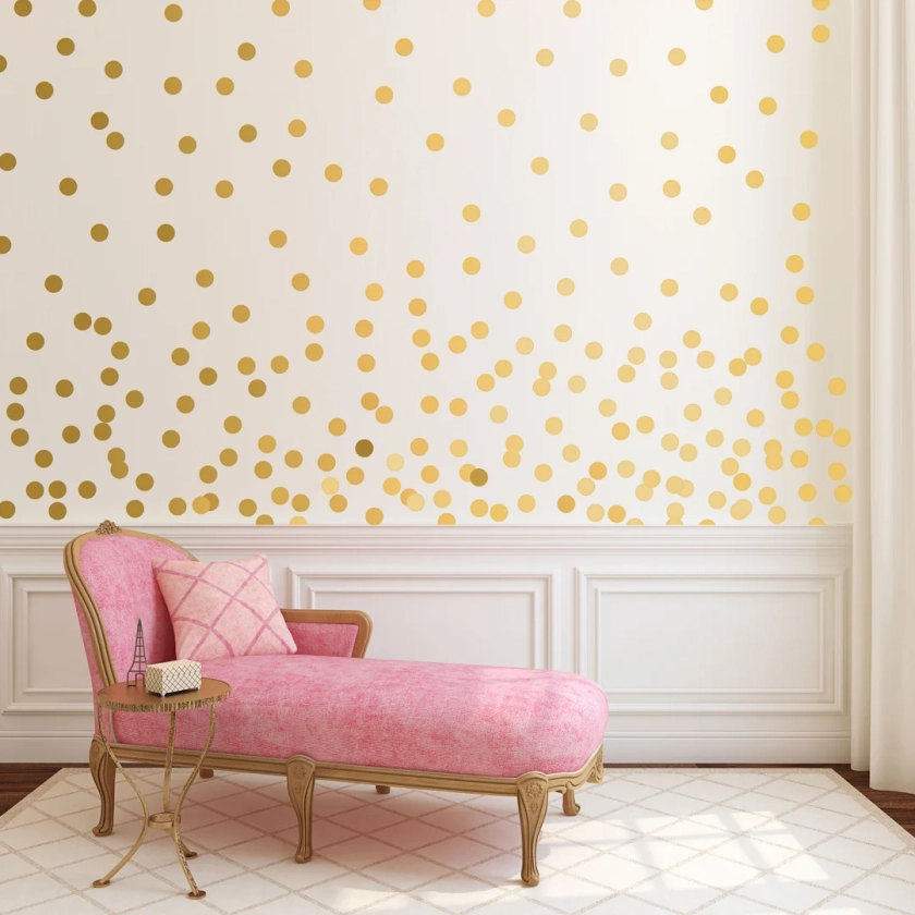 Gold Dot Wall Decals Metallic Gold Polka Dots Gold Wall Stickers Peel and Stick Dots WBDOTS - Etsy