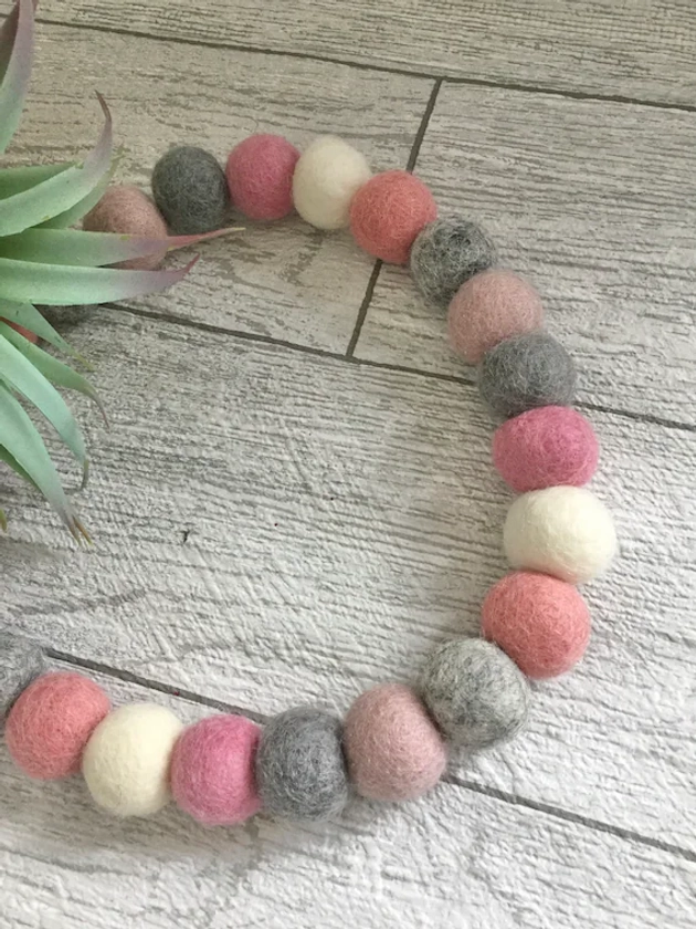 Pastel Pink Pom Pom Garland ,girls Felt Ball Nursery Garland, Party Decoration,baby Shower Bunting - Etsy UK