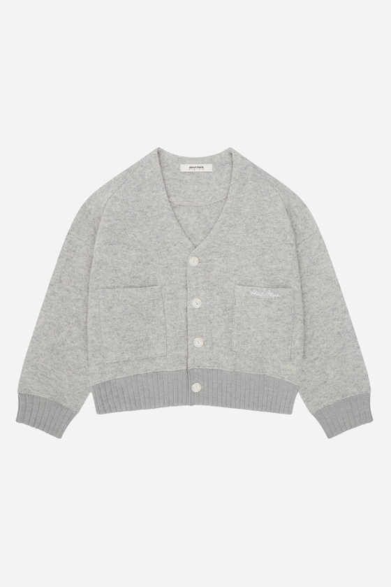 about:blank | OG cropped wool cardigan heather grey