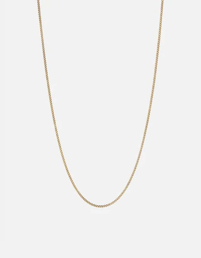 1.3mm Cuban Chain Necklace, Gold Vermeil