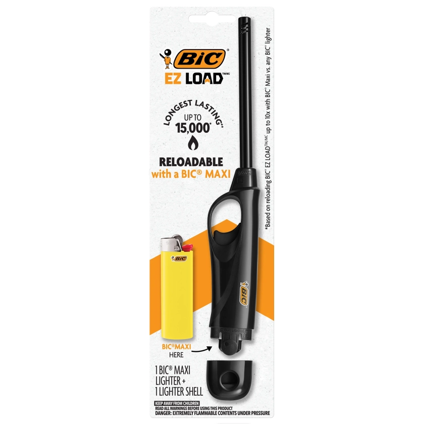 BIC EZ Load Reloadable Multipurpose Lighter, (1 Pack)