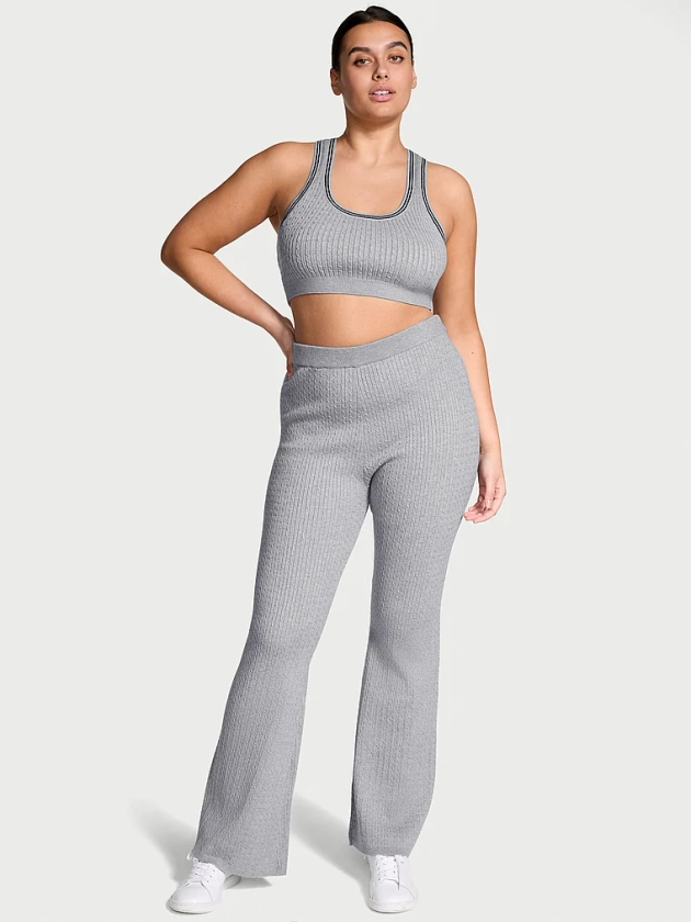 Buy Luxe Cable-Knit Flare Lounge Pants - Order Bottoms online 1125034200 - Victoria's Secret 