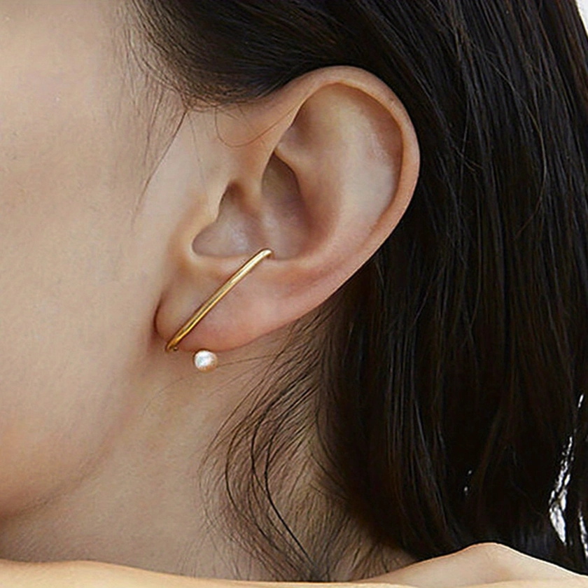1pc Luxury Geometric Elegant Faux Pearl Stud Earrings For Women Wedding Engagement Party Jewelry Accessories Minimalist Festival Earrings