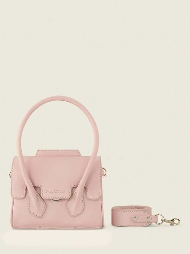 Colette XS Pastel Poudré - mini sac à main cuir rose femme | PAUL MARIUS