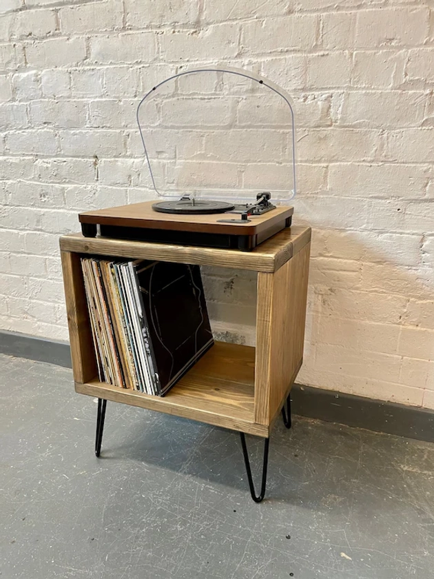 Record Player Stand Wooden Vinyl Storage Unit Turntable | Etsy UK