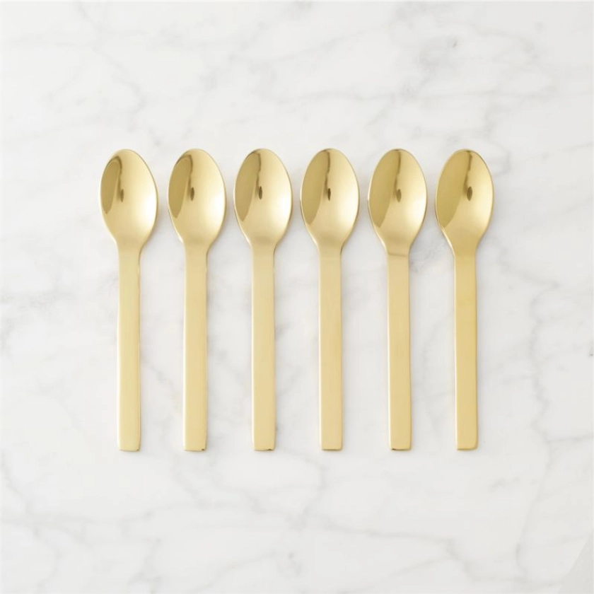 Mini Gold Cocktail Spoons Set of 6 + Reviews | CB2