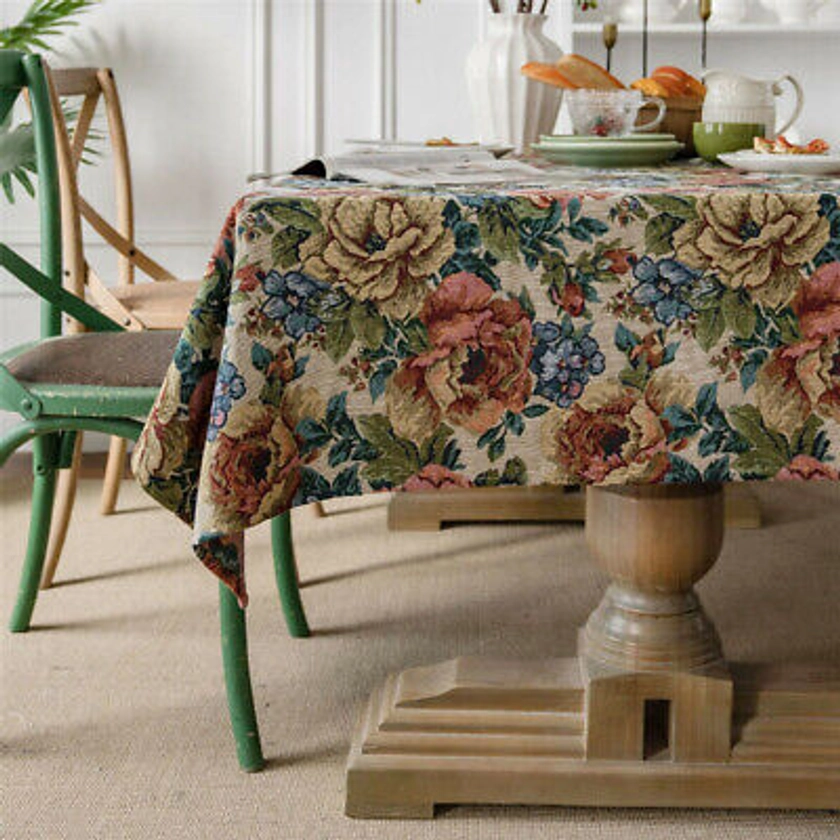 Floral Print Tablecloth Lace Table Cloth Cover Dining Kitchen Party Home Decor | eBay