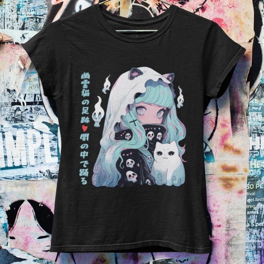 Pastel Goth Anime Ghost Girl Oversized T-shirt Harajuku Streetwear Japanese Streetwear Grunge Aesthetic - Etsy Japan