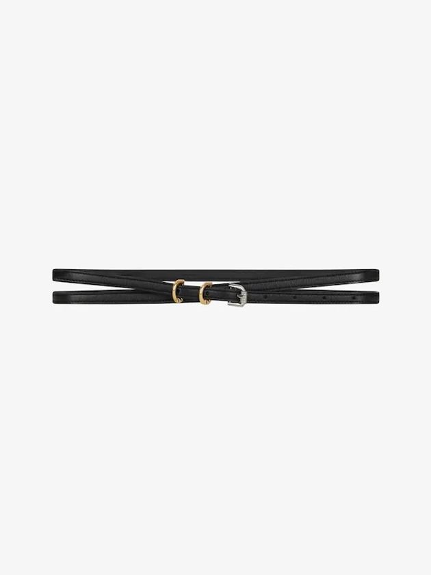 Voyou double wrap belt in leather - black | Givenchy