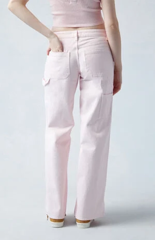PacSun Eco Pink Carpenter Low Rise Baggy Jeans | PacSun