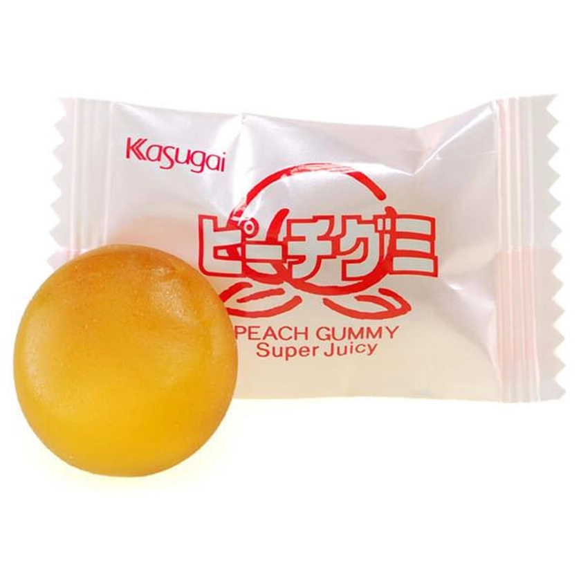 Kasugai Peach Gummy Candy: 24-Piece Bag