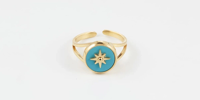 Bague Sun (Acier doré)