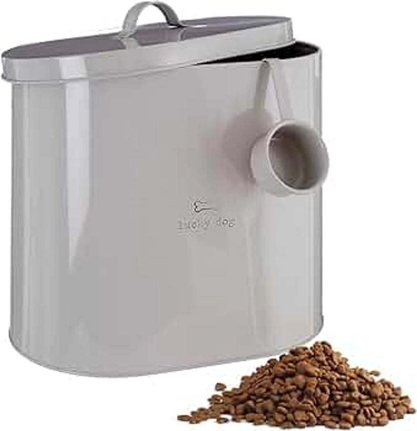 Premier Housewares Adore Pets Lucky Dog Food Storage Bin with Spoon, 6.5 L - Natural