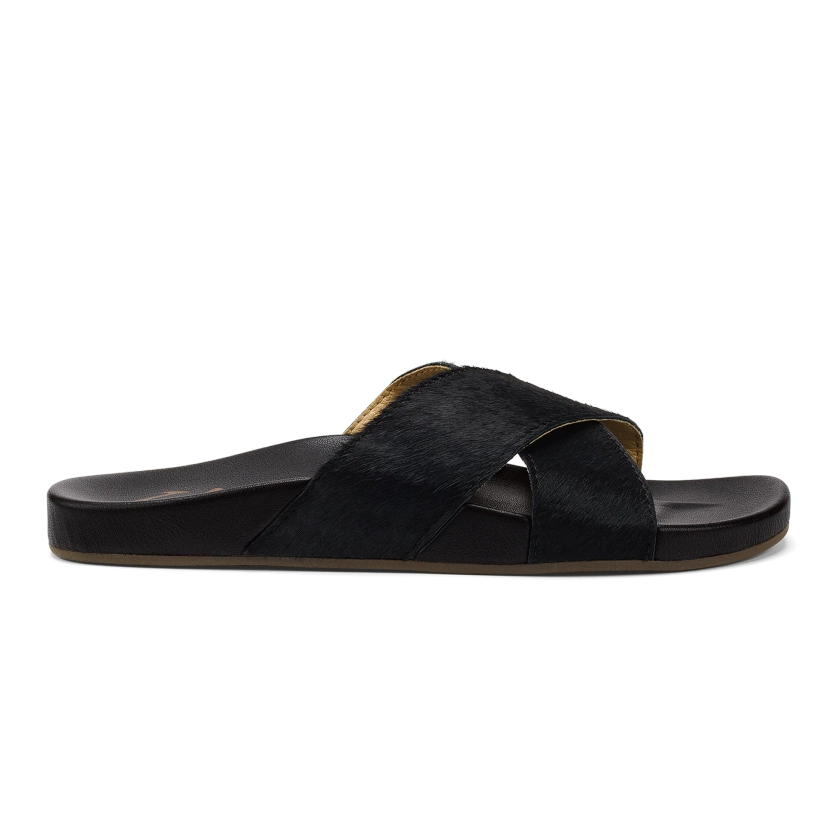 Kīpe‘a ‘Oho Women’s Slide Sandals - Black | OluKai