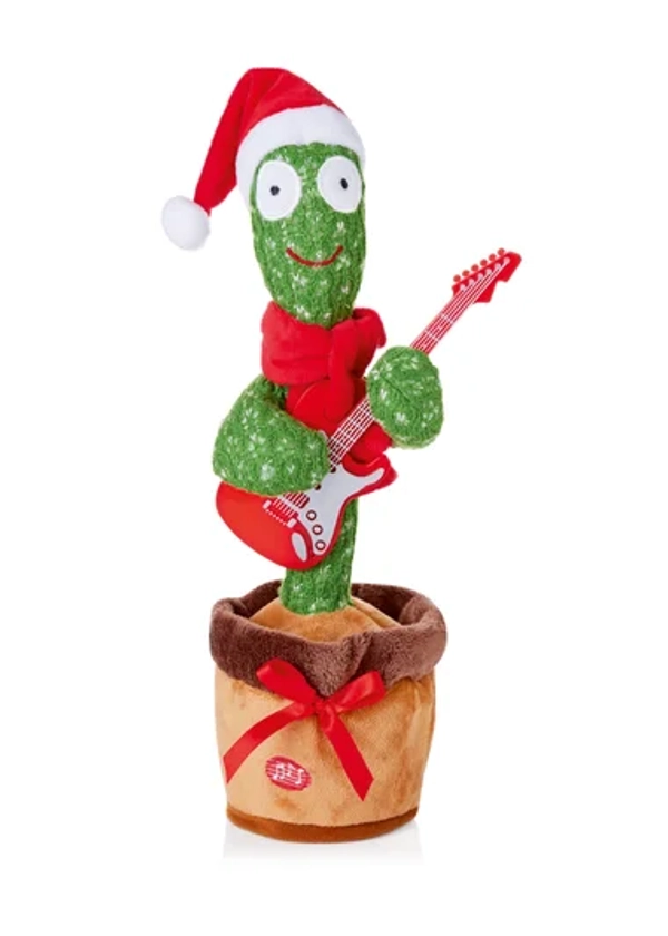 Premier Decorations Battery Operated Dancing and Singing Cactus with Guitar 35cm