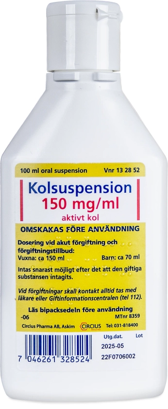 Kolsuspension 150 mg/ml 100 milliliter Oral suspension