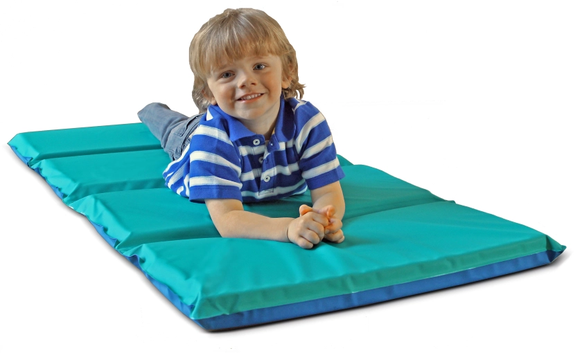 KinderMat 2 inch Thick - 2"H x 19"W x 44" D, Blue/Teal, Great for Home Schooling and Daycare, Childrens Nap Mat