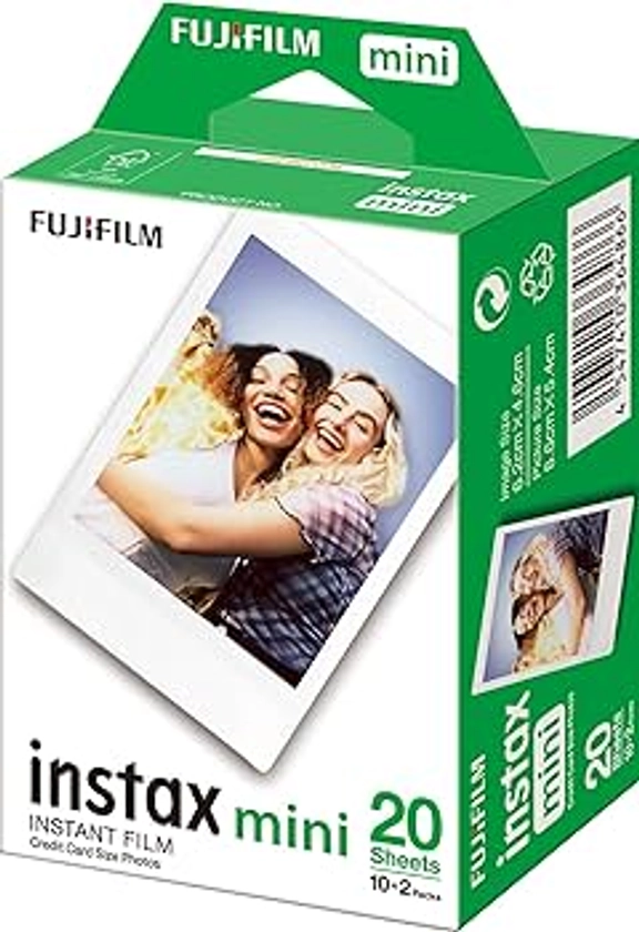 INSTAX mini instant film White Border, 20 shot Pack, suitable for all mini cameras and printers