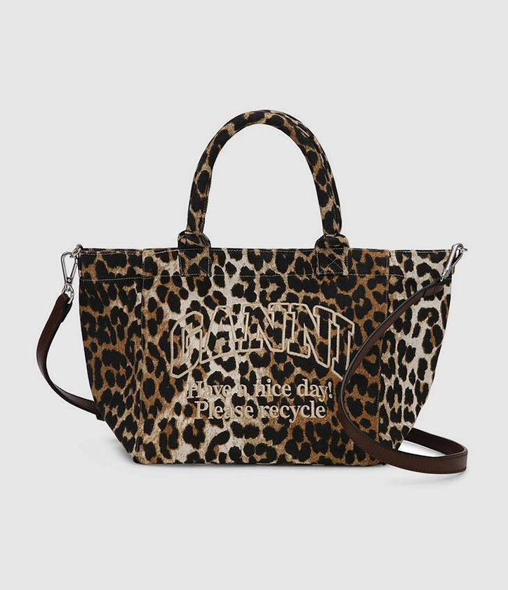 GANNI - Sac Small Easy Shopper Print Leopard